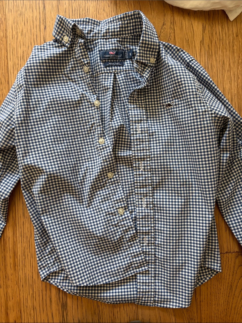 Vineyard Vines Navy and White Gingham Button-Down Shirt
